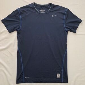 Nike Pro Combat Dri-Fit Compression T-Shirt (Navy Blue, Youth 2XL)